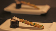 Makis de langoustine à couteau tiré