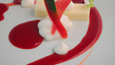 Nuage blanc et coulis de gariguette Label rouge