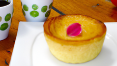 Petit flan au tourteau et à la ciboulette