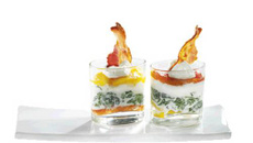 Verrines de poivrons et épinards au Philadelphia