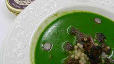 Crème de cresson, escargots et caviar