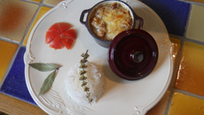 Noix de st Jacques aux poireaux sauce porto