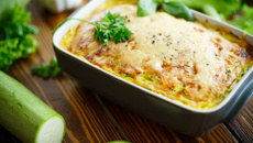 Clafoutis courgettes fromage de chèvre et menthe