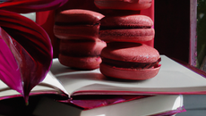 Macarons fourrés à la crème d'hibiscus