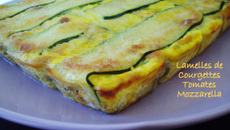 Lamelles de courgettes farcies tomate-mozzarella