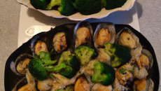 Moules brocolis et pâtes