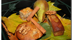 Cake poire, raisins et noix