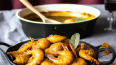 Madeleines aux crevettes et curry