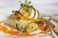Roulade de courgettes aux poivrons