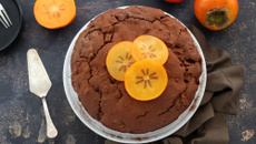 Gâteau au chocolat et Kaki Ribera del Xùquer AOP
