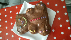 Gâteau aux pépites et nappage chocolat