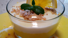 Mousse de miel, agrumes et granité citron