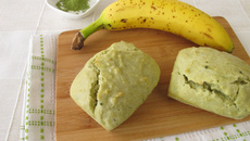 Petits pains banane et thé matcha