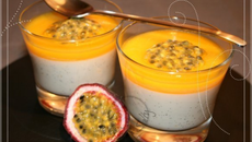 Verrine de panna cotta à la cardamome et gelée mangue passion