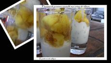 Verrine de pommes sur crème de chèvre au romarin