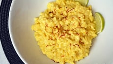 Risotto au mascarpone, citron vert et safran