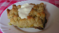 Gratin de rhubarbe avec streusel