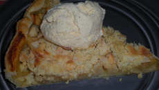 Tarte crumble pommes et glace vanille