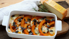 Gratin de potimarron au Lingot d'Or et graines de courge