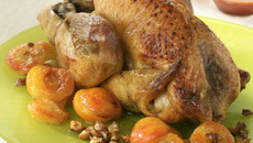 Pintade au four aux abricots et noisettes
