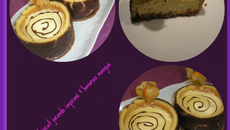 Puits au biscuit joconde imprimé et bavarois à la mangue