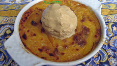 Gratin de mangue et sa glace de pain d'épices