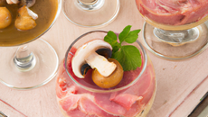 Verrines au jambon et champignons