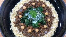 Lentilles aux épinards et lait de coco