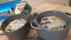 Œufs cocotte à la crème de Saint-Agur