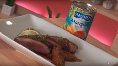 Canard rôti à la mangue et thym