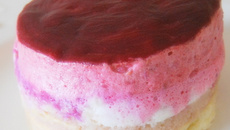 Bavarois mousse de litchi et framboise