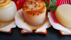 Trio fruité de coquilles Saint-Jacques en trois façons
