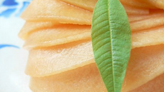 Charlotte de melon du Haut Poitou à la pêche et verveine :