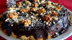 Gâteau aux noix nappage chocolat