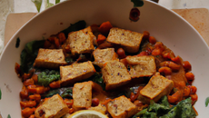 Lentilles épicées et Tofu fumé