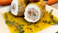 Poulet farci à la fourme d'Ambert