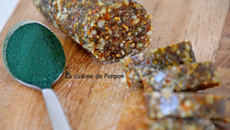 Barre énergétique à la spiruline, végan