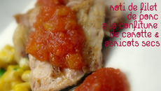 Rôti de porc à la confiture de carottes et abricots secs