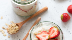 Overnight oats au fromage blanc et fraises