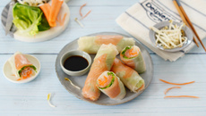 Rouleaux de printemps au saumon fumé