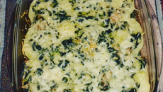 Gratin de pommes de terre et d'épinards