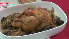 Poularde rôtie aux morilles et girolles