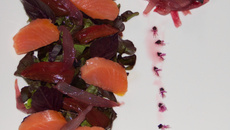 Salade surprenante : saumon fumé-basilic pourpre !