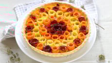 Tarte multicolore fleurs de carottes