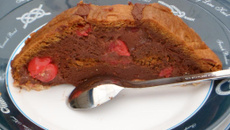 Charlotte aux spéculoos, mousse choco et cerises