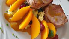 Filet mignon de porc aux abricots et mangue