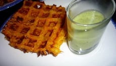 Gaufre de patate douce et son velouté crocodile