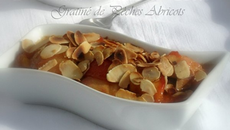 Gratin pêches-abricots au basilic et aux amandes