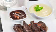 Filets de colvert façon bourguignonne et sa crème du Barry