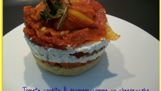 Tomate confite et fromages frais